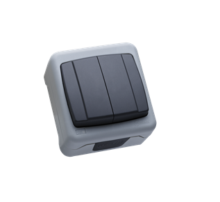 Makel  IP55 Plus Серый   Выключатель 2 кл О/П