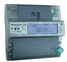 Счетчик  Меркурий  236 ART-03 PQRS 5-10А 380В DIN ЖКИ RS-485 1 тарифный + подбор трансформатора тока