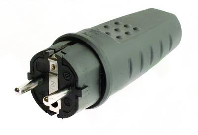 DKC Вилка Schuko каучуковая 16A, 2P+E, 250V, IP44 DIS1103100