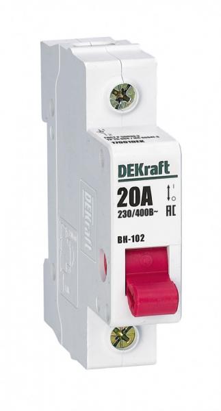 Выключатель Нагрузки  1П  20А  DEKraft  ВН-102