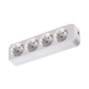 Колодка TDM 4 розетки 2П+З 16А 250В,  белая