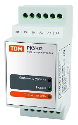 Реле контроля уровня РКУ-02-1нас/1рез/2ур/3датч-230/400В-DIN (без датчиков) TDM