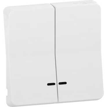 Schneider Electric Mureva Styl  Белый Клавиша двойная с линзой подсветки, IP55 MUR39205